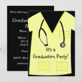 Uitnodigingen voor verpleegkundige verzorging Gele (Voorkant / Achterkant)