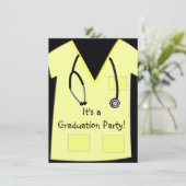 Uitnodigingen voor verpleegkundige verzorging Gele (Staand voorkant)