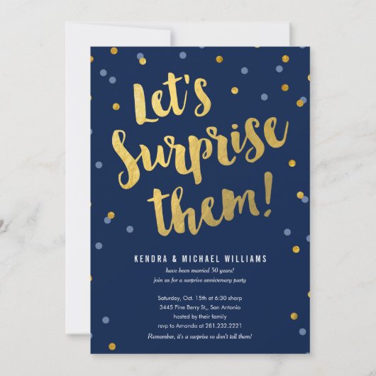 Uitnodigingen voor verrassingspartij voor koppel (Voorkant)