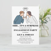 Uitnodigingen voor verrassingsverlovingsfeest (Staand voorkant)