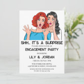 Uitnodigingen voor verrassingsverlovingsfeest (Staand voorkant)