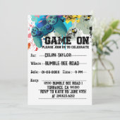 Uitnodigingen voor videogamefeestjes voor jongens (Staand voorkant)