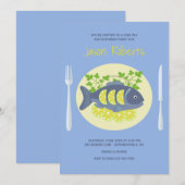 Uitnodigingen voor Vis Frituren Dinerfeestje (Voorkant / Achterkant)