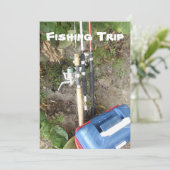 Uitnodigingen voor vis- of kampeertocht (Staand voorkant)