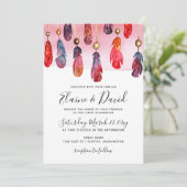 Uitnodigingen voor vrije bruiloft met Bohemen (Staand voorkant)