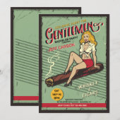 Uitnodigingen voor vrijgezellenfeest heren (Voorkant / Achterkant)