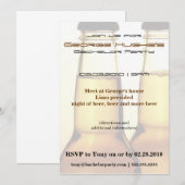 Uitnodigingen voor vrijgezellenfeest met bierfles (Voorkant / Achterkant)