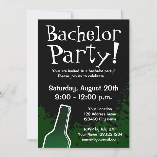Uitnodigingen voor vrijgezellenfeest | Op maat gem (Voorkant)