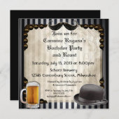 Uitnodigingen voor vrijgezellenfeest voor heren, v (Voorkant / Achterkant)