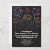 Uitnodigingen voor vuurwerk-thema proefdinermaal (Voorkant)