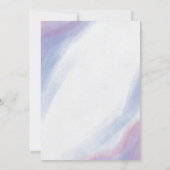 Uitnodigingen voor wasblauw en paarse bruiloft (Achterkant)