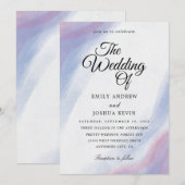 Uitnodigingen voor wasblauw en paarse bruiloft (Voorkant / Achterkant)