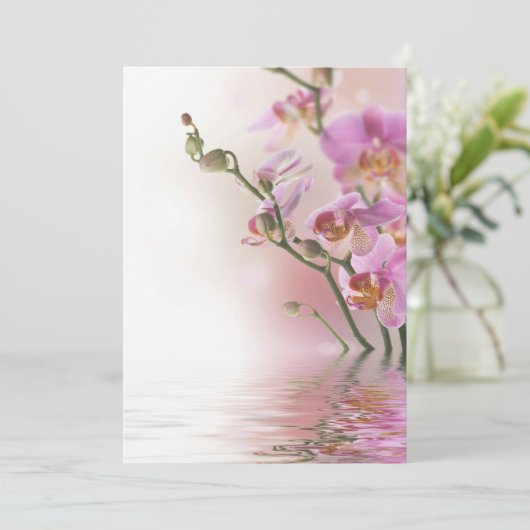 Uitnodigingen voor waterreflectieorchideeën (Staand voorkant)