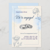 Uitnodigingen voor waterverf Engagement Party (Voorkant / Achterkant)