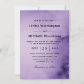 Uitnodigingen voor waterverf paarse wasbruiloft (Voorkant)