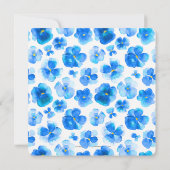 Uitnodigingen voor waterverf van blauwe pantserblo (Achterkant)