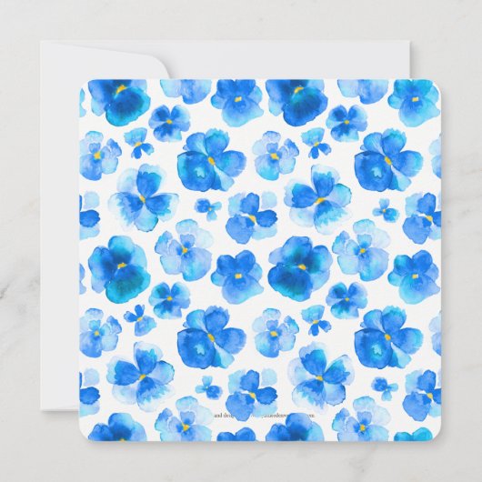 Uitnodigingen voor waterverf van blauwe pantserblo (Achterkant)