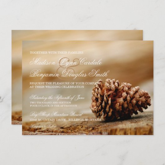 Uitnodigingen voor weddenschappen in het Rustic Co (Voorkant / Achterkant)