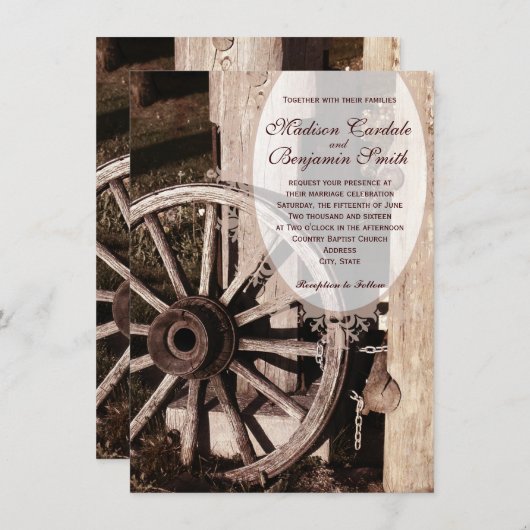 Uitnodigingen voor weddenschappen in het Rustische (Voorkant / Achterkant)