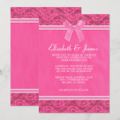 Uitnodigingen voor weddenschappen tussen roze en w (Voorkant / Achterkant)