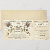 Uitnodigingen voor Wedding Boarding Pass (Voorkant / Achterkant)