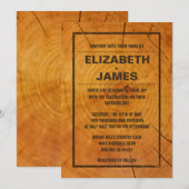 Uitnodigingen voor weduwen rond Rustic Tree Ring (Voorkant / Achterkant)