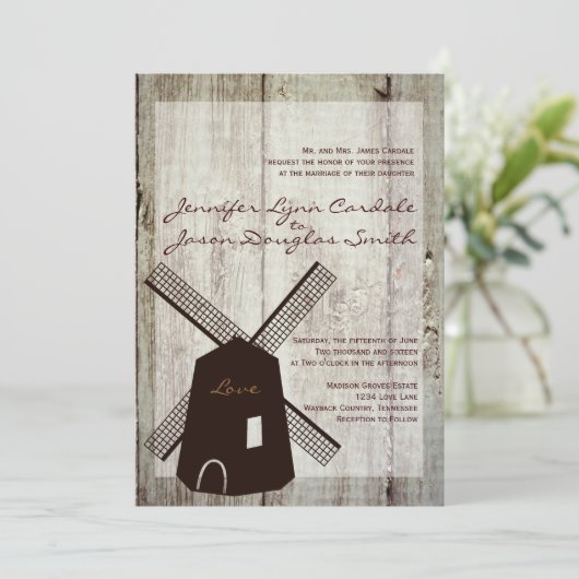 Uitnodigingen voor weduwschap in het Rustische lan (Staand voorkant)