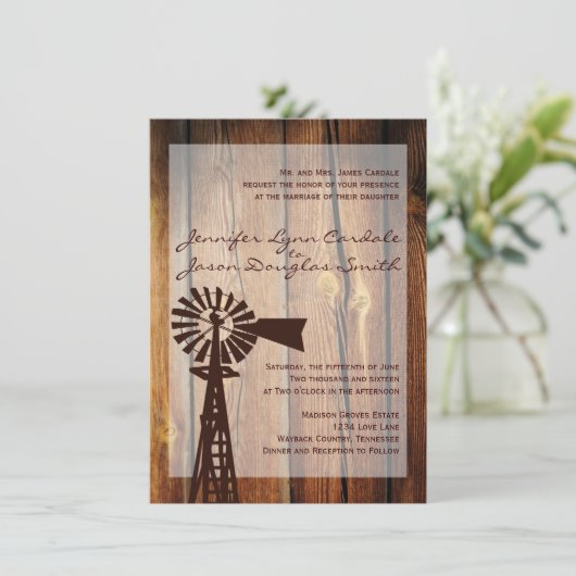 Uitnodigingen voor weduwschap in het Rustische lan (Staand voorkant)