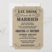 Uitnodigingen voor Westerne bruiloft in Rustic Bur (Voorkant)