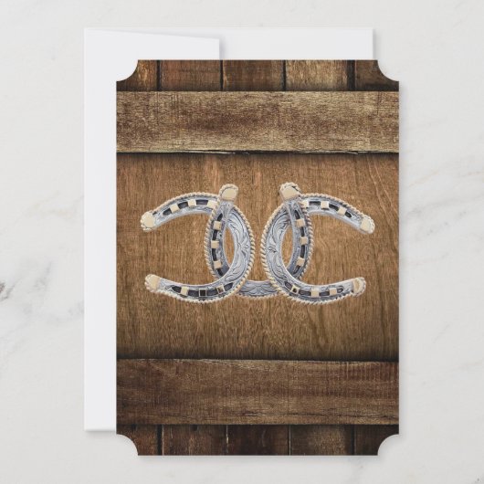 Uitnodigingen voor Westerne bruiloft in Rustic Cou (Achterkant)