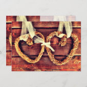 Uitnodigingen voor Westerne harten in het Rustic C (Voorkant / Achterkant)