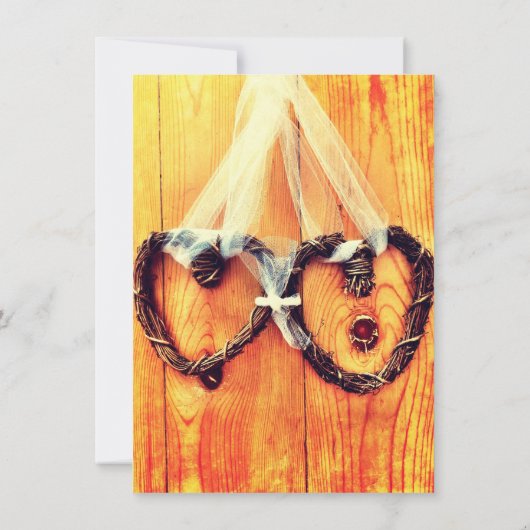 Uitnodigingen voor Westerne harten in het Rustic C (Achterkant)