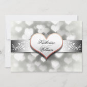 Uitnodigingen voor White Heart Engagement Party (Voorkant)