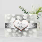 Uitnodigingen voor White Heart Engagement Party (Staand voorkant)