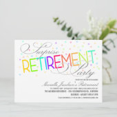  uitnodigingen voor White Surprise Retirement Part (Staand voorkant)
