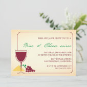 Uitnodigingen voor wijn- en kaasfeestje (Staand voorkant)