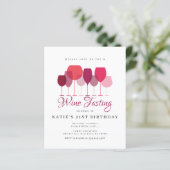 Uitnodigingen voor wijnproeverij met budget (Staand voorkant)