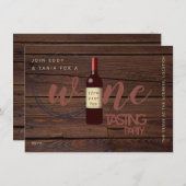 Uitnodigingen voor wijnproeverij met landelijke ui (Voorkant / Achterkant)