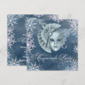 Uitnodigingen voor Winter Wonderland Maskeradefees (Voorkant / Achterkant)