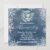 Uitnodigingen voor Winter Wonderland Maskeradefees (Achterkant)