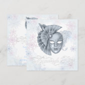 Uitnodigingen voor Winter Wonderland Maskeradefees (Voorkant / Achterkant)