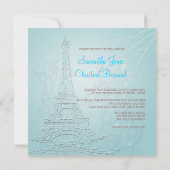 Uitnodigingen voor winterbruiloft in Parijs (Achterkant)