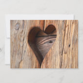 Uitnodigingen voor Wooden Heart Wedding in Rustic  (Achterkant)