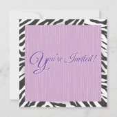 Uitnodigingen voor zebra en paarse roller skate-fe (Achterkant)