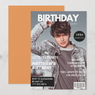 Uitnodigingen voor zijn 19e verjaardag Magazine Co