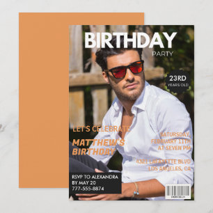 Uitnodigingen voor zijn 23e verjaardag Magazine Co