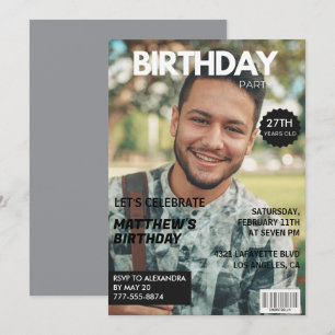 Uitnodigingen voor zijn 27e verjaardag Magazine