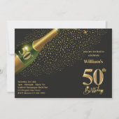 UITNODIGINGEN VOOR ZIJN 50E VERJAARDAG - CHAMPAGNE (Voorkant)