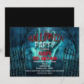 Uitnodigingen voor Zombie Halloween Kostuumfeest (Voorkant / Achterkant)