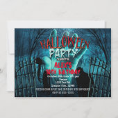 Uitnodigingen voor zombie Halloween kostuumfeest (Voorkant)